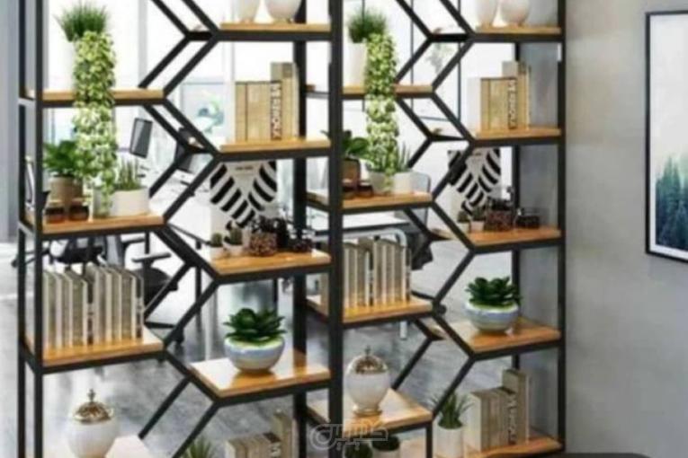 فروش قفسه کتابخانه چوب و فلز *نو*