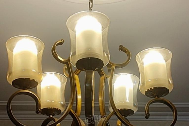 لوستر ۵ شعله طلایی