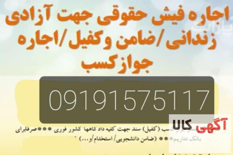 اجاره فیش حقوقی/ضمانت دادگاه/ضامن کارمند رسمی/کفالت/کفیل